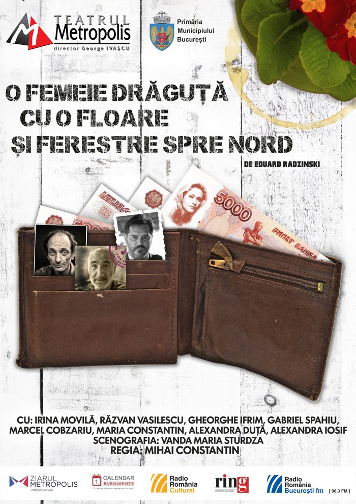 O femeie draguta cu o floare si ferestre spre nord