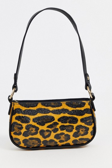  ASOS DESIGN 90s shoulder bag in leopard