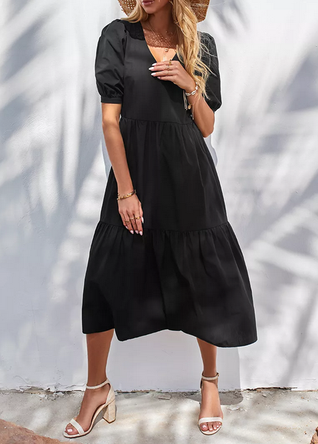 Rochie neagra midi Artemdia