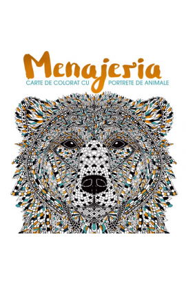 Menajeria. Carte de colorat cu portrete de animale.